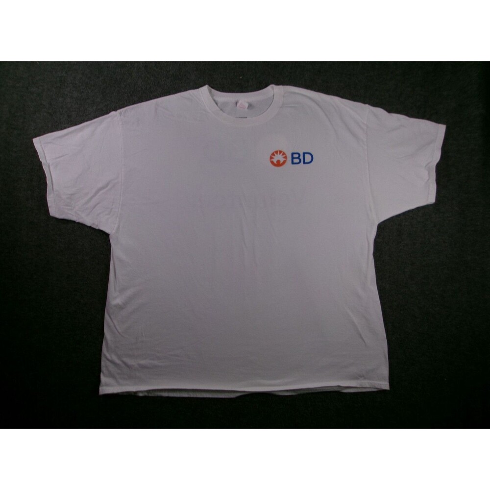 Becton Dickinson Shirt Mens 3XL BD Volunteer Logo Crew Neck White Cotton Tee